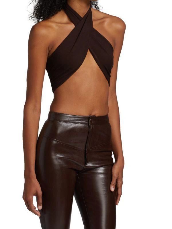 Zeynep Ar�çay Cropped Twisted Halterneck Top 3
