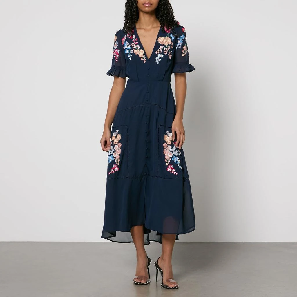 Hope & Ivy Hope & Ivy Clarice Embroidered Chiffon Maxi Dress 1