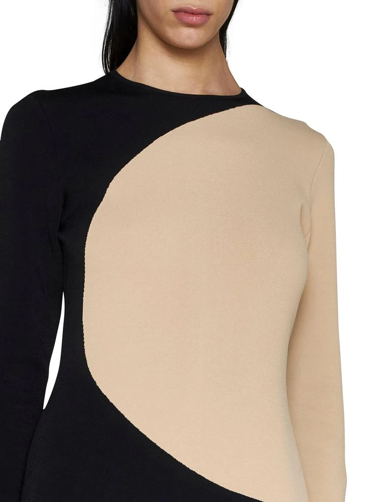 Tory Burch Tory Burch Colour-Block Crewneck Midi Dress 4