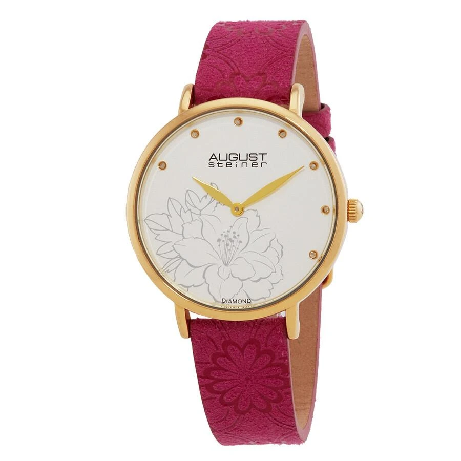 August Steiner Quartz Diamond Silver Dial Ladies Watch AS8242PK 1