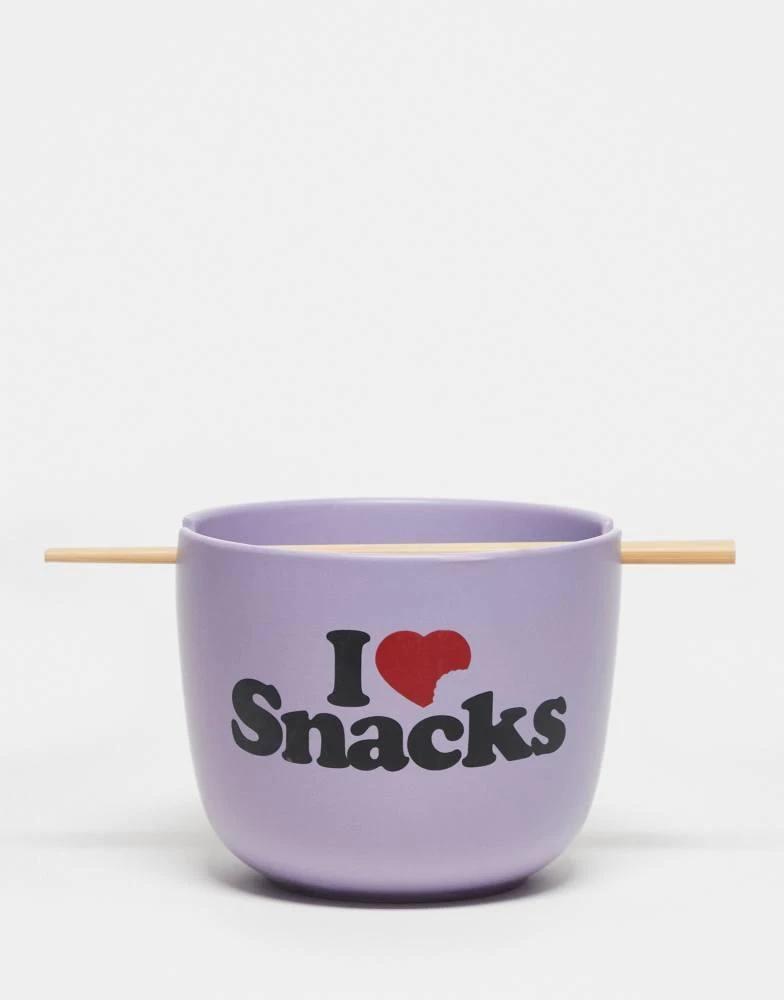 TYPO Typo I heart snacks bowl in purple 1