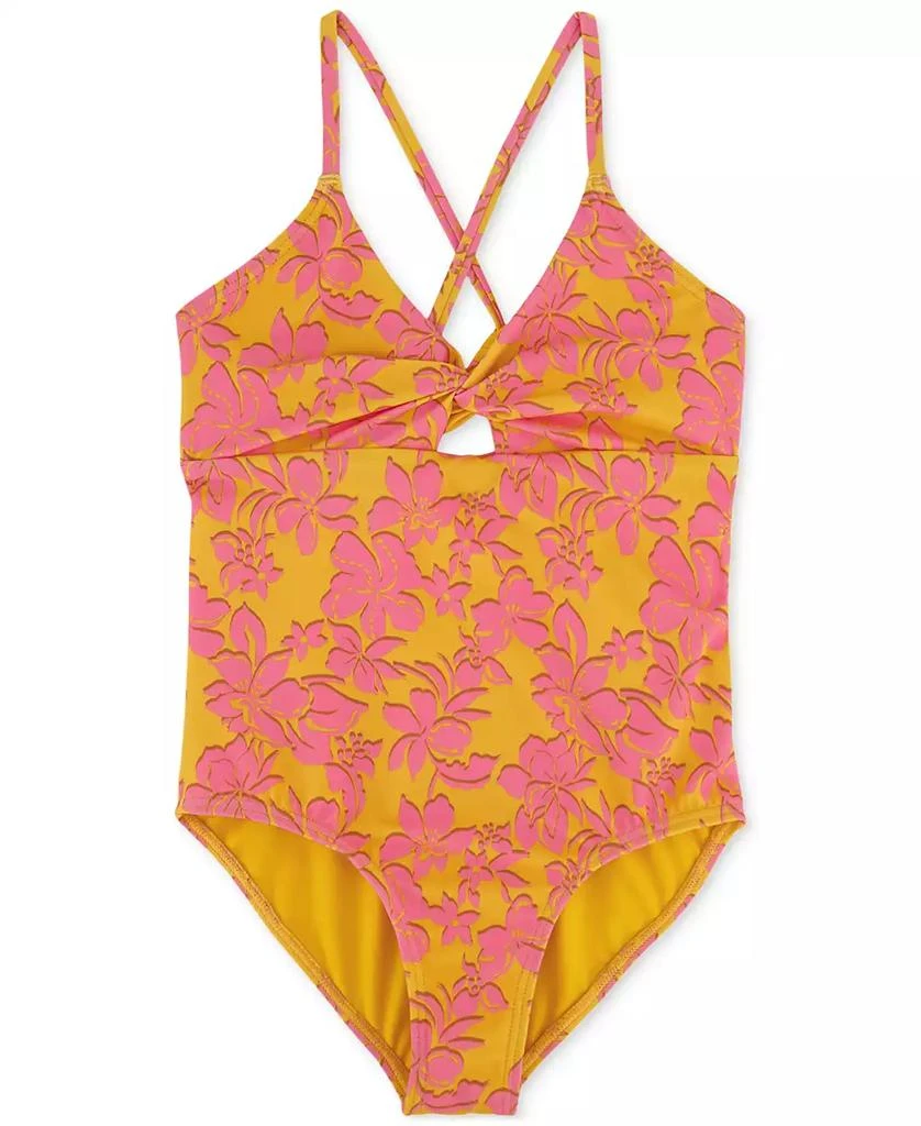 Roxy Big Girls Island Time Twist-Front One-Piece Swimsuit 1