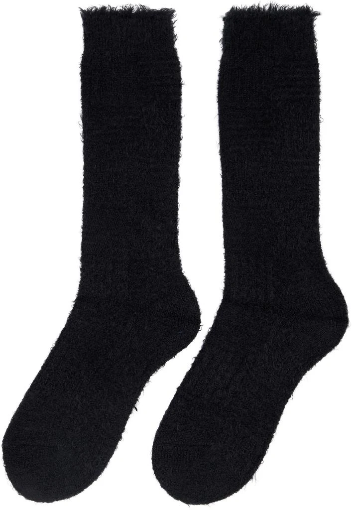YOHJI YAMAMOTO Black Fluffy Links High Socks 2