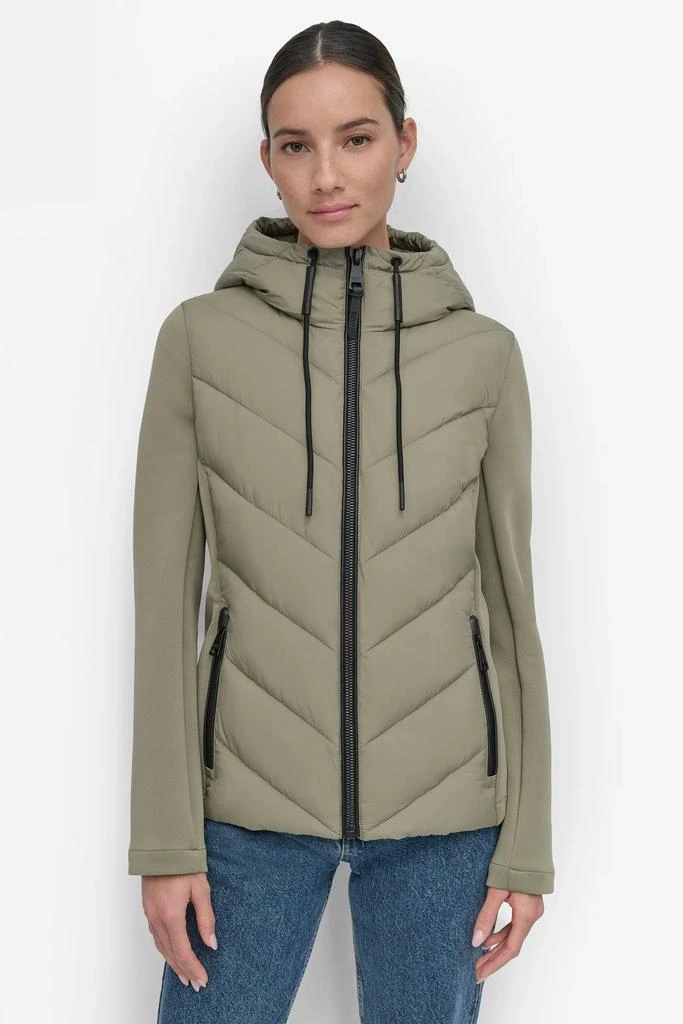 DKNY MIXED MEDIA LIGHT WEIGHT PUFFER 1