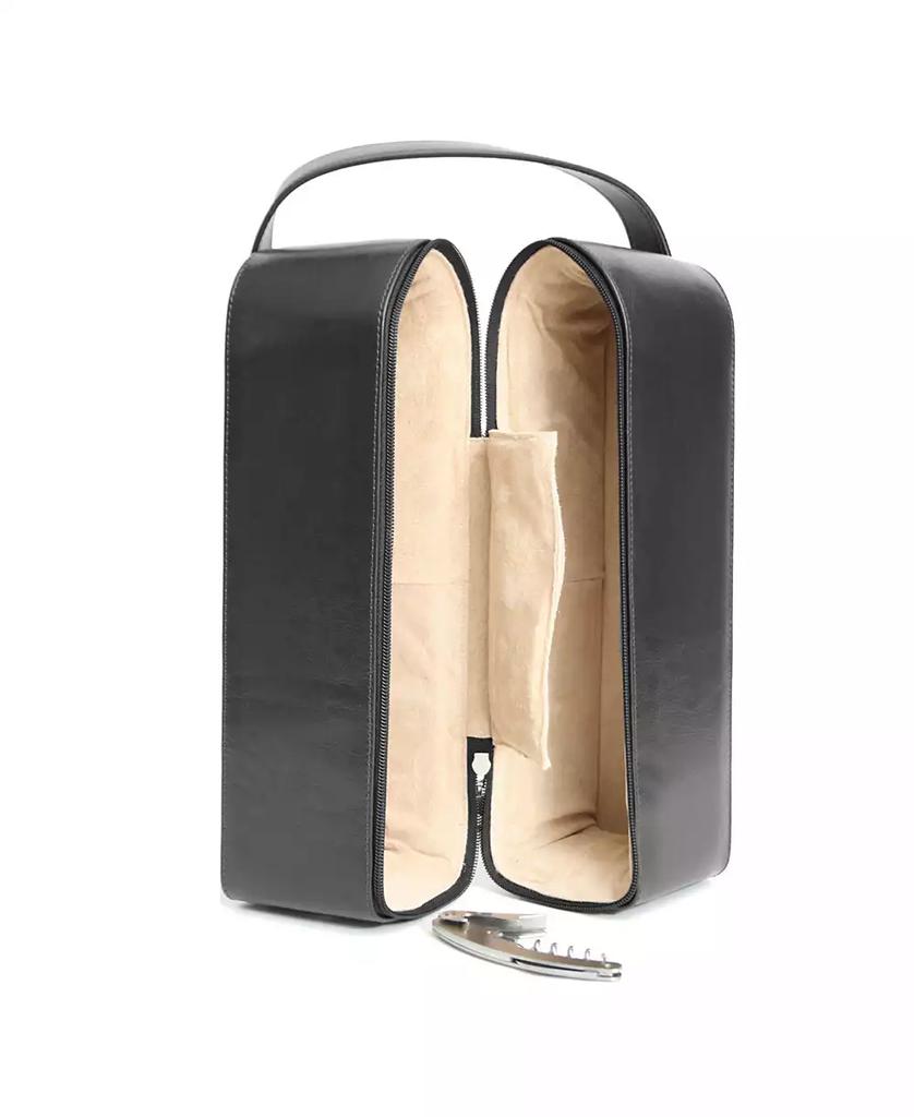 ROYCE New York Suede Lined Double Wine Carrying Case