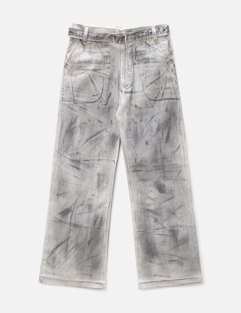FINE CHAOS WAXED DOUBLE BELT JEANS 1