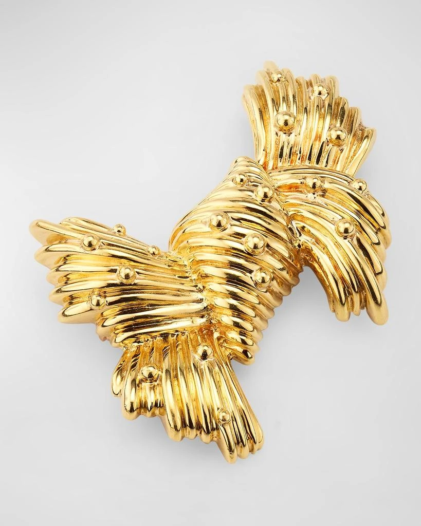 NM Estate Estate 18K Yellow Gold Tiffany Knot Bow Pin 3