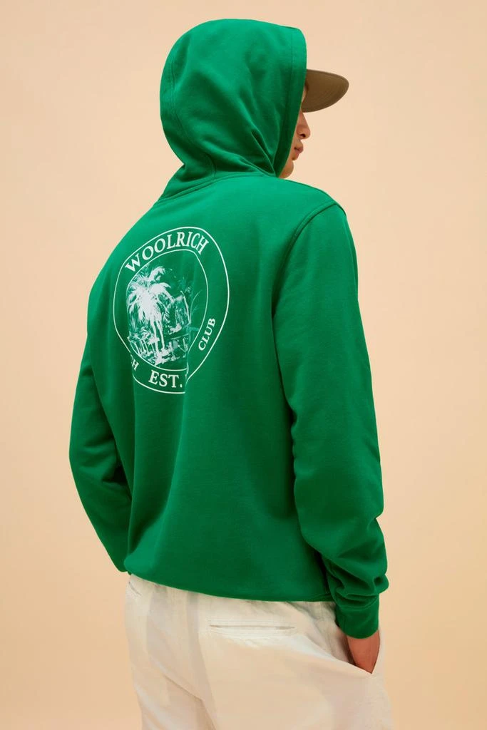 Woolrich Pure Cotton Hoodie with Back Print - Men - Green 10