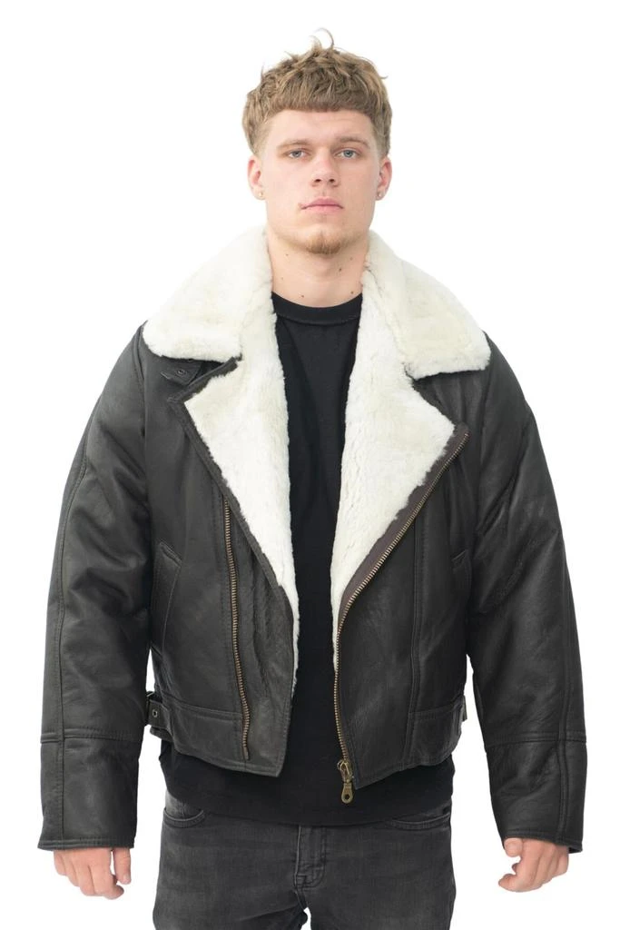 Infinity Leather Mens Sheepskin Leather WW2 Bomber Jacket-Haverhill 3