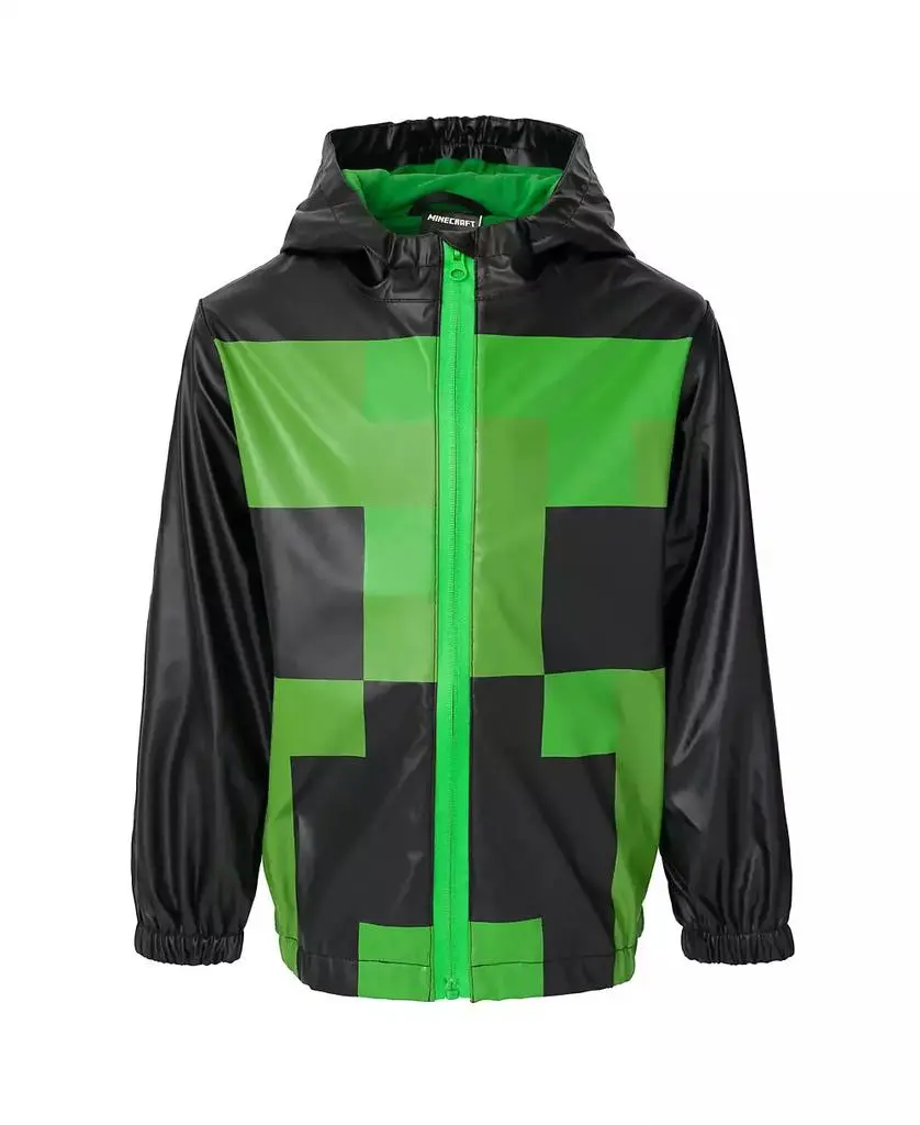 Minecraft Creeper Boys Zip Up Raincoat Jacket Toddler| Child