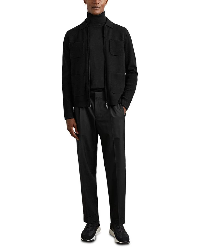 REISS Roberto Long Sleeve Zip Through Ribbed Four Pocket Shirt 2