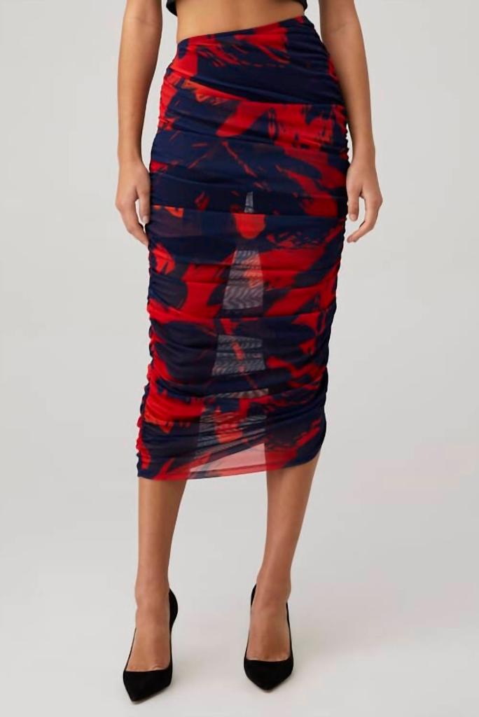 LaMarque Lamarque - Pace Printed Mesh Midi Skirt