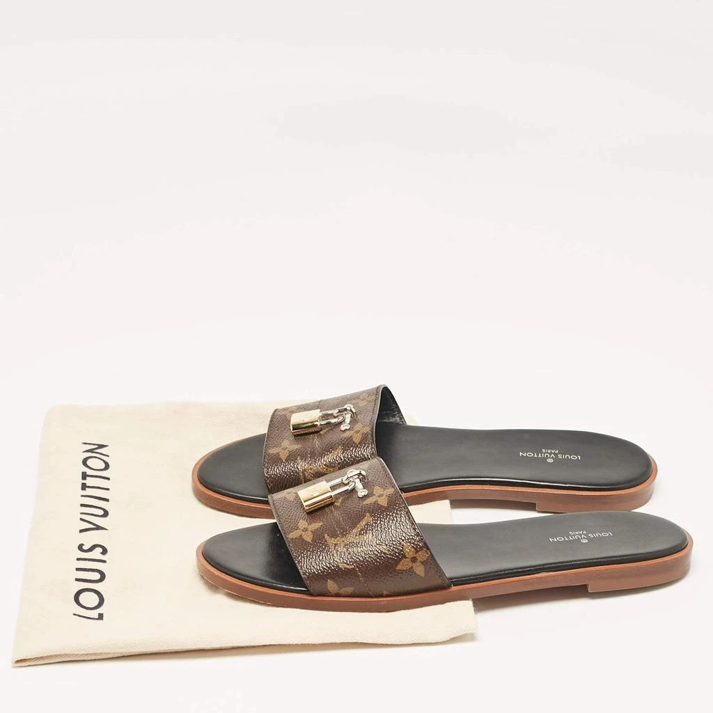 Louis Vuitton Louis Vuitton Brown Monogram Canvas Lock It Flat Slides Size 37 9