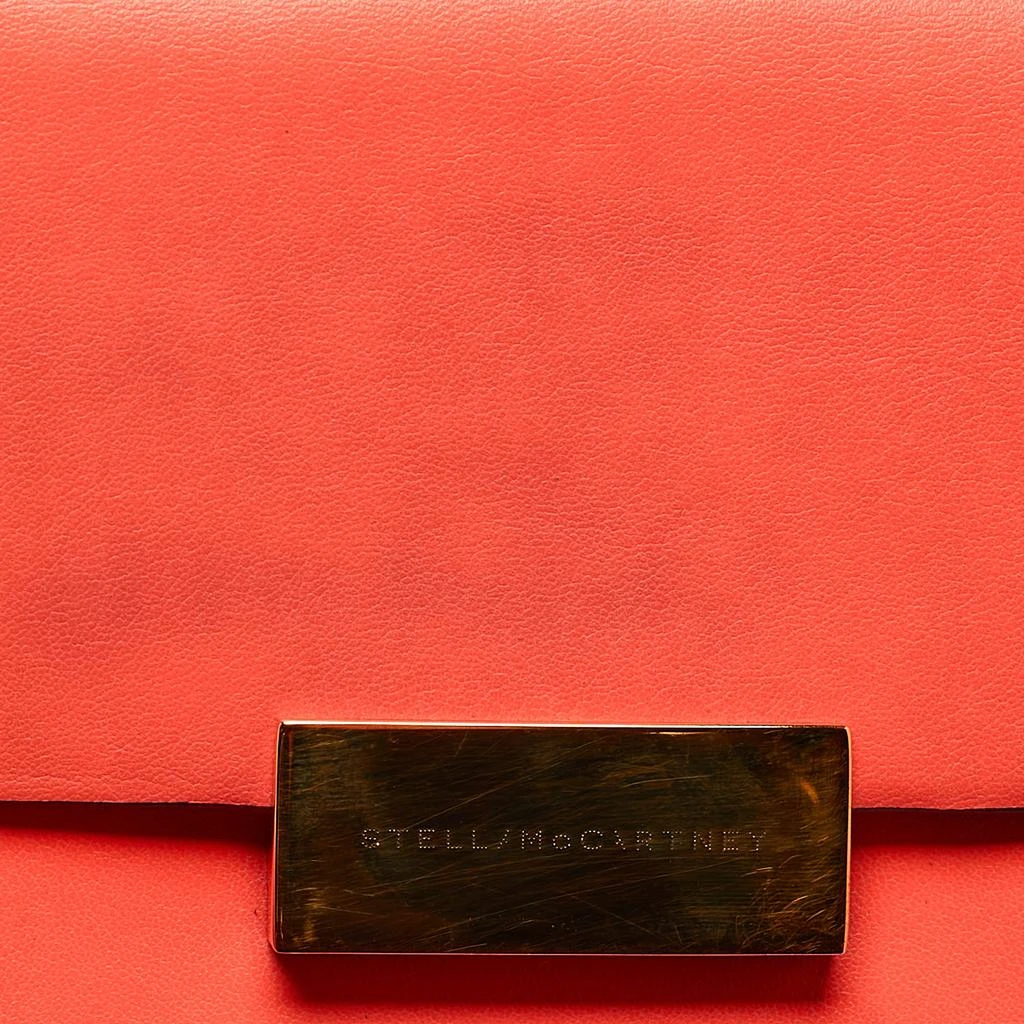 Stella McCartney Stella McCartney Neon Orange Faux Leather Metal Flap Crossbody Bag 7