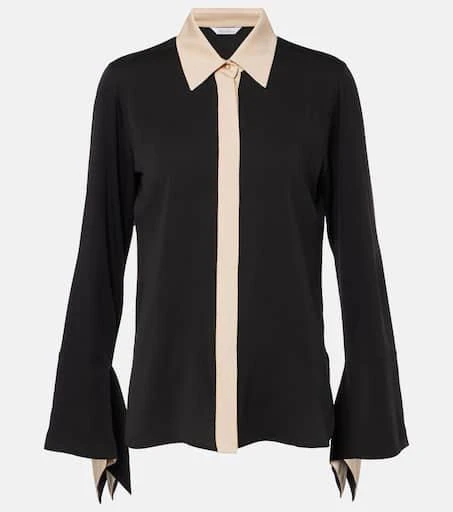 Max Mara Pio high-rise silk charmeuse blouse 1