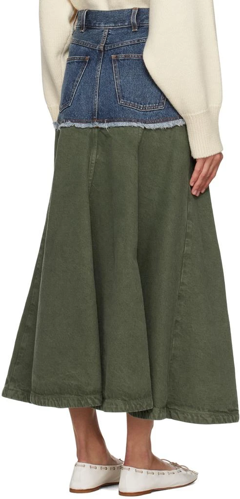 Chloé Blue & Green Flared Maxi Skirt 3