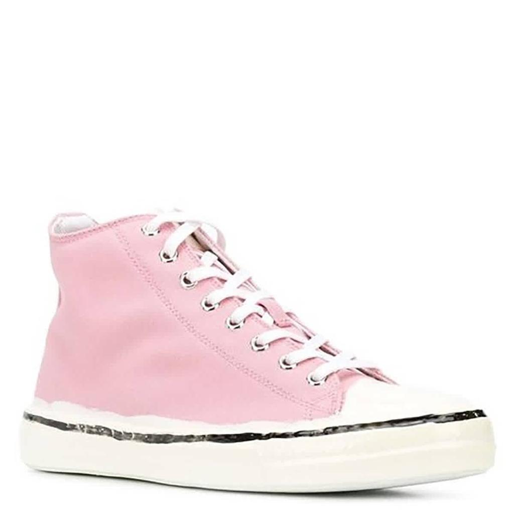 Marni Ladies Pink Cotton Canvas High-top Sneakers