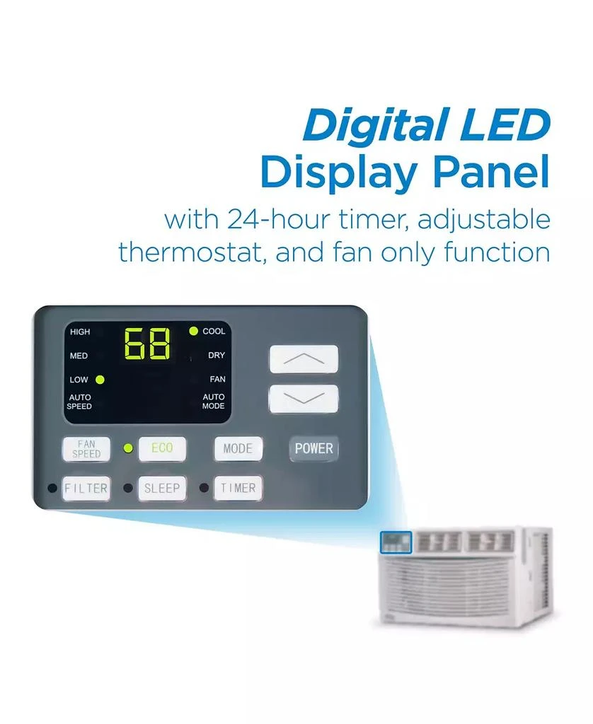 Black & Decker BLACK+DECKER Window Air Conditioner 12,000 BTU, AC Window Unit Cools Up to 450 Square Feet, Window AC Unit with Remote Control, 3 Cooling Speeds and Fan Only Function, BWAC10WTB, White 4