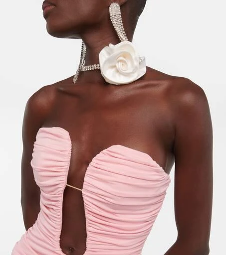 Magda Butrym Floral-appliqué ruched minidress 4