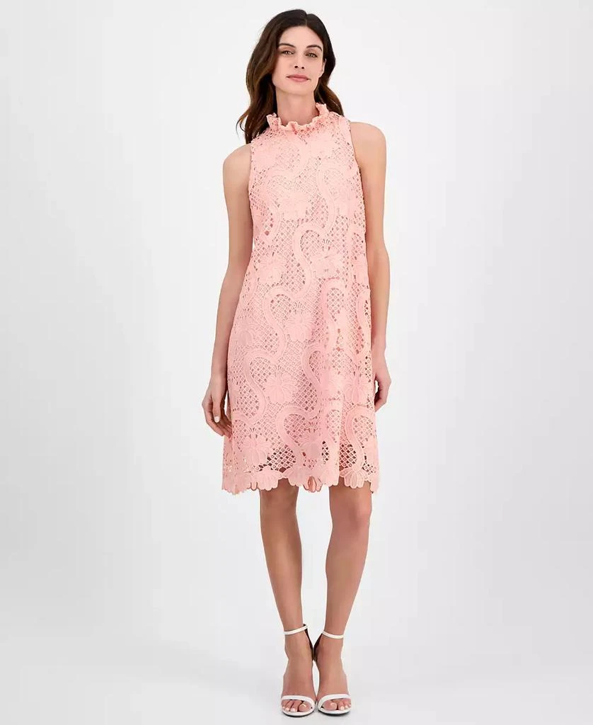 Shop Women's Ruffle-Neck Sleeveless Shift Lace Dress on Sale at BeyondStyle   Get 31% Off Women's Ruffle-Neck Sleeveless Shift Lace Dress with  Limited-Time Flash Deals, Exclusive Discounts, and Special Offers. Enjoy  Unbeatable