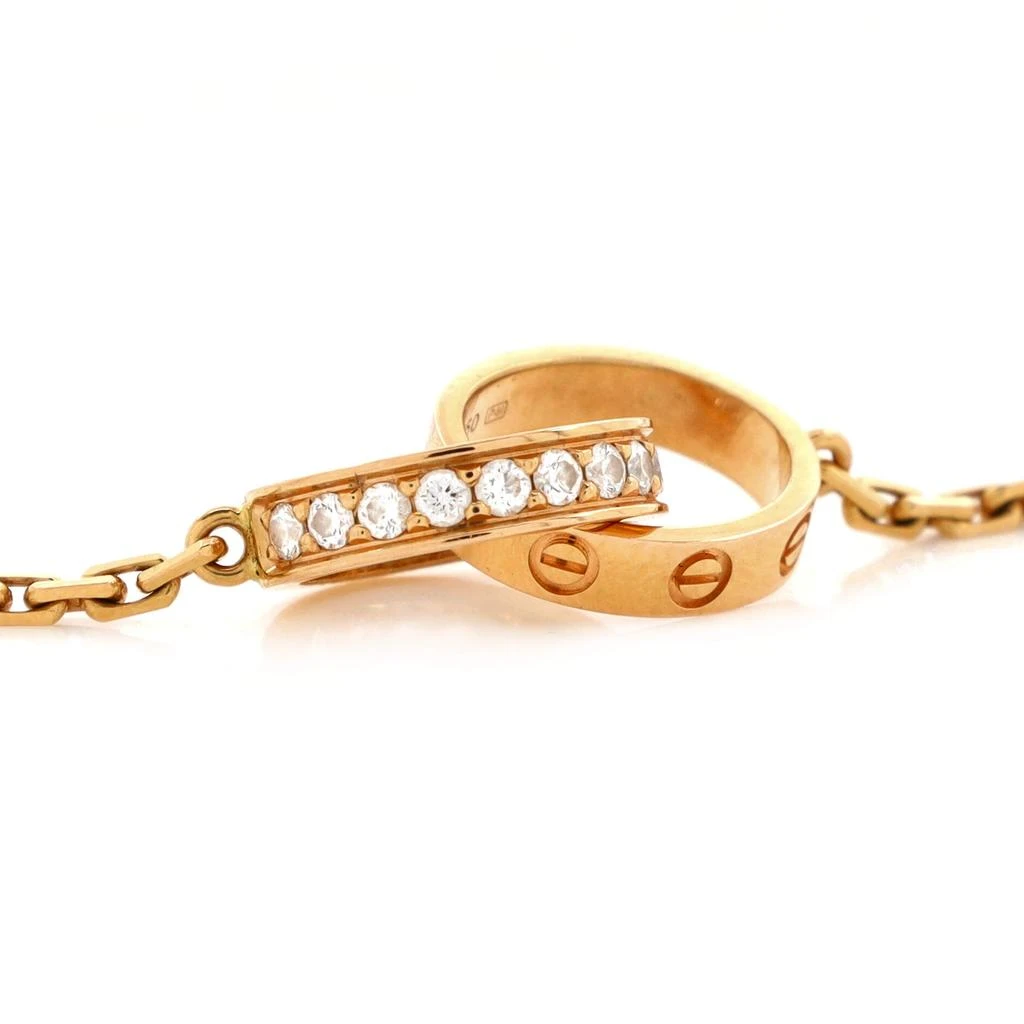 Cartier Love Interlocking Necklace 18K Yellow Gold and Diamonds 3