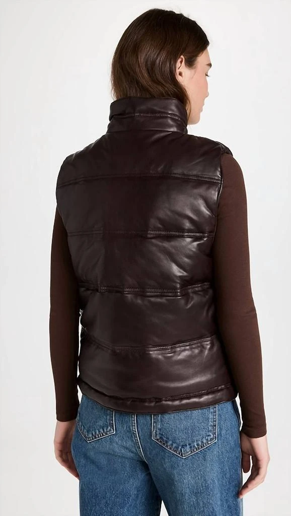 Nili Lotan Dany Leather Puffer Vest In Espresso 3