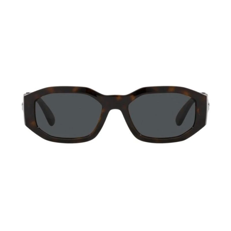Versace Versace Oval Full Rim, with a Dark Havana frame and Dark Grey lens. 2