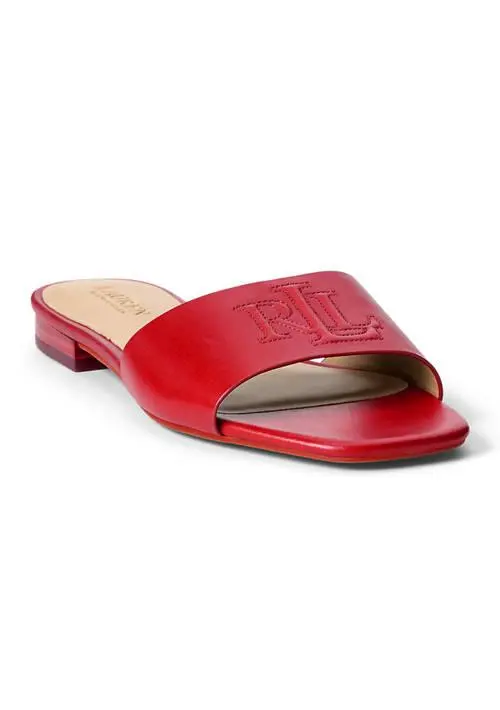 Ralph Lauren Everley Nappa Leather Slide Sandals