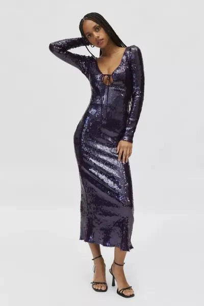 Bardot Bardot Verona Sequin Keyhole Tie Front Maxi Dress 1