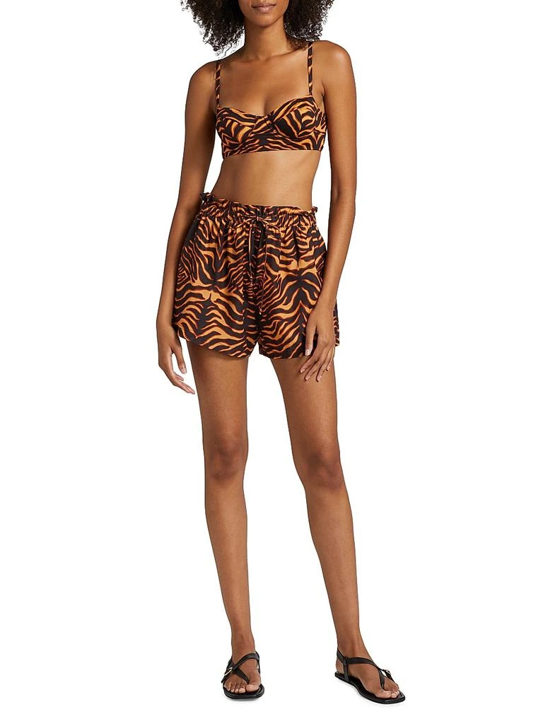 Ulla Johnson Bijou Tiger Cotton-Blend Drawstring Shorts 2