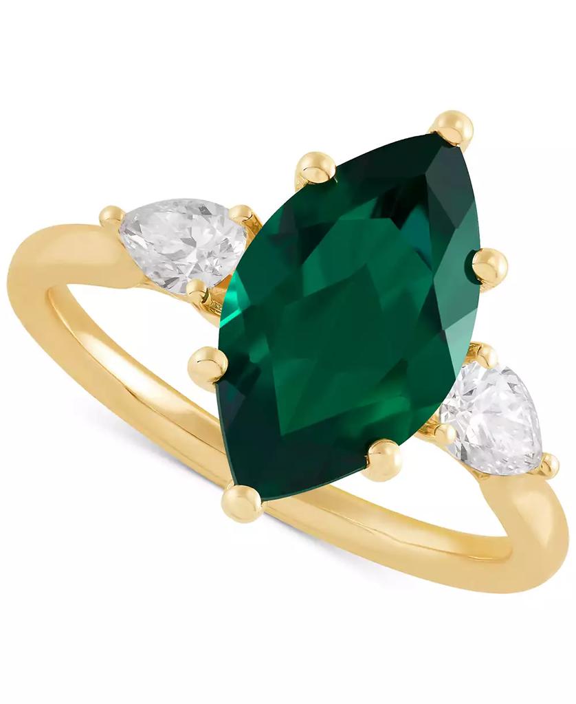 Grown With Love Lab Grown Ruby (3-1/3 ct. t.w.) & Lab Grown Diamond (1/2 ct. t.w.) Marquise Ring in 14k Gold (Also in Lab Grown Emerald & Lab Grown Sapphire)