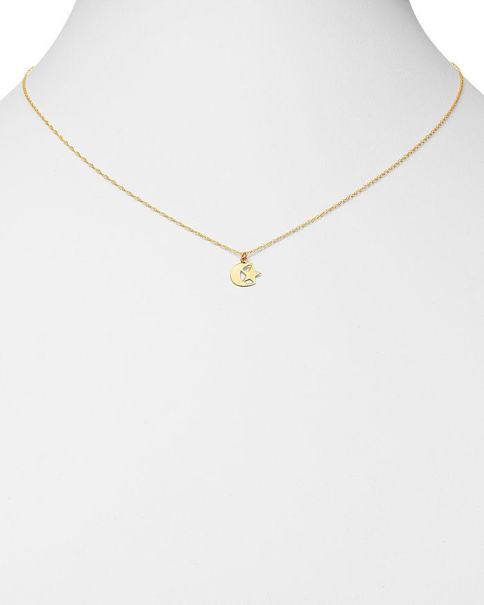 Moon & Meadow Star & Moon Pendant Necklace in 14K Yellow Gold, 18" - Exclusive