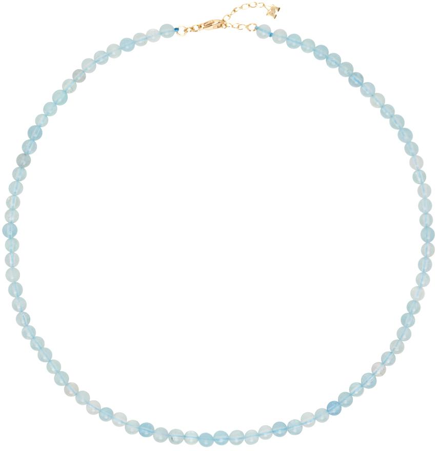 MATEO Blue Aquamarine Beaded Choker