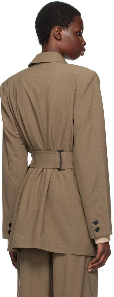 Ganni Beige Drapey Knot Belt Blazer 3