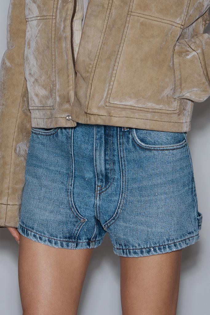 【Alexander Wang】Workwear shorts Alexander Wang High-Waist Workwear Shorts in Clear Bead
