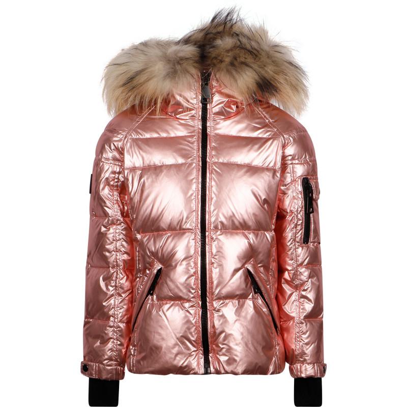 SAM. Down padded jacket in metallic pink