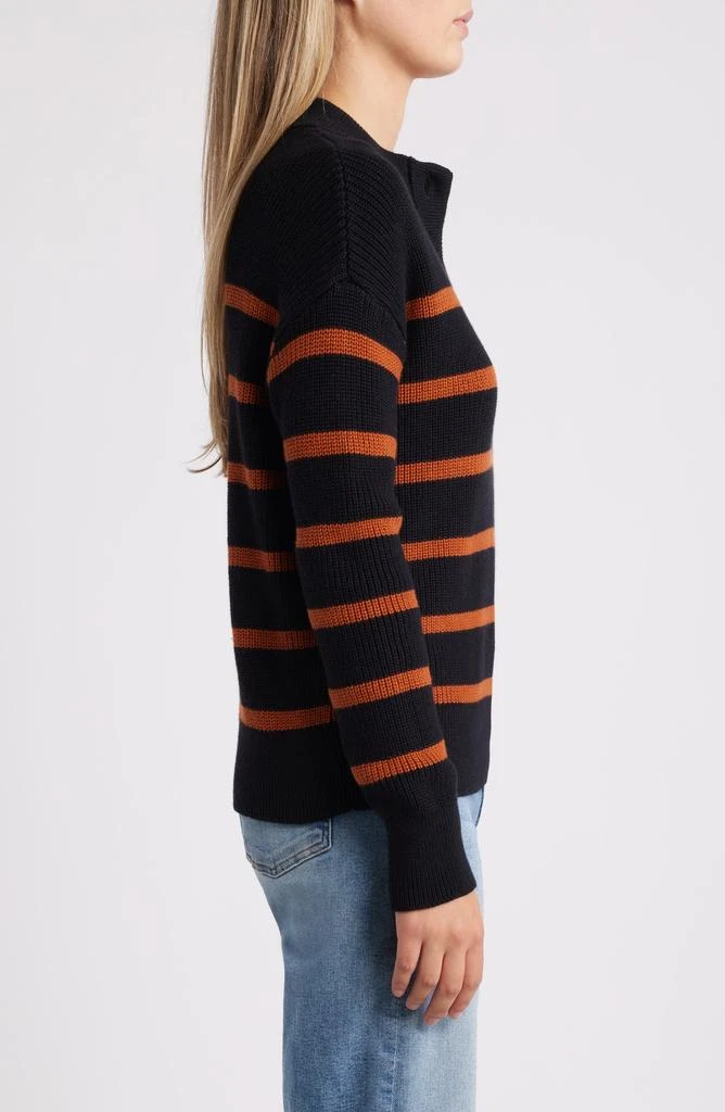 Caslon Half Button Pima Cotton Blend Sweater 3