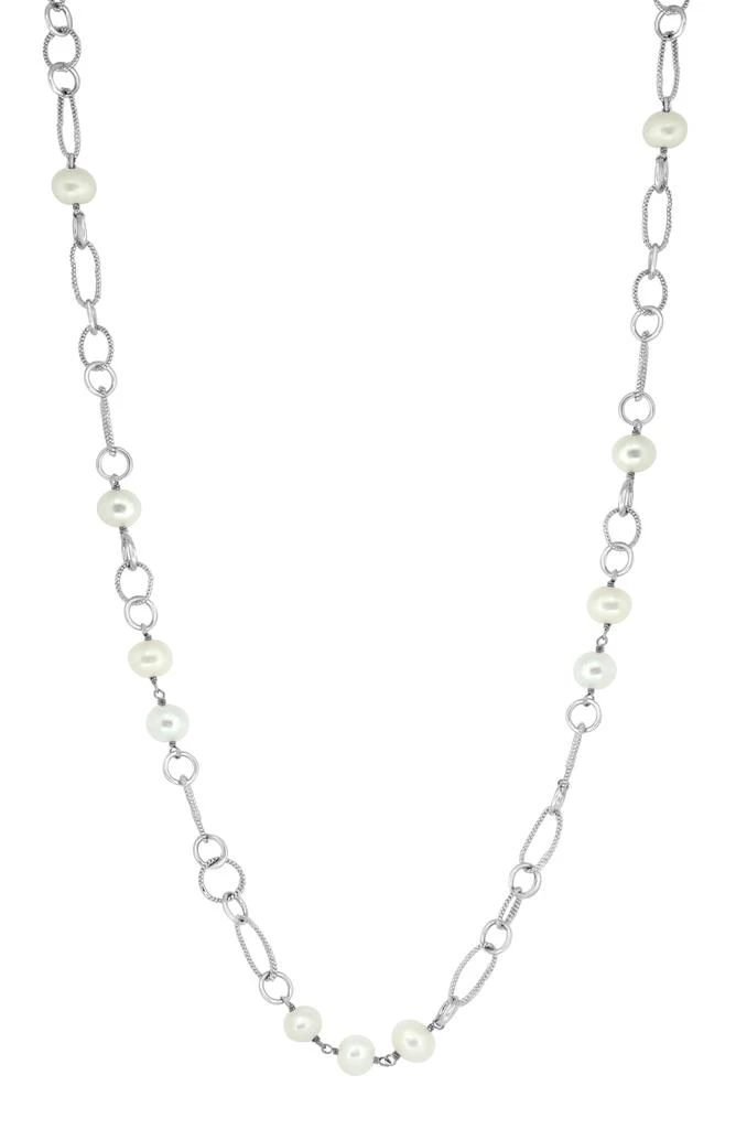 Effy Sterling Silver 8mm Freshwater Pearl Station Necklace 1