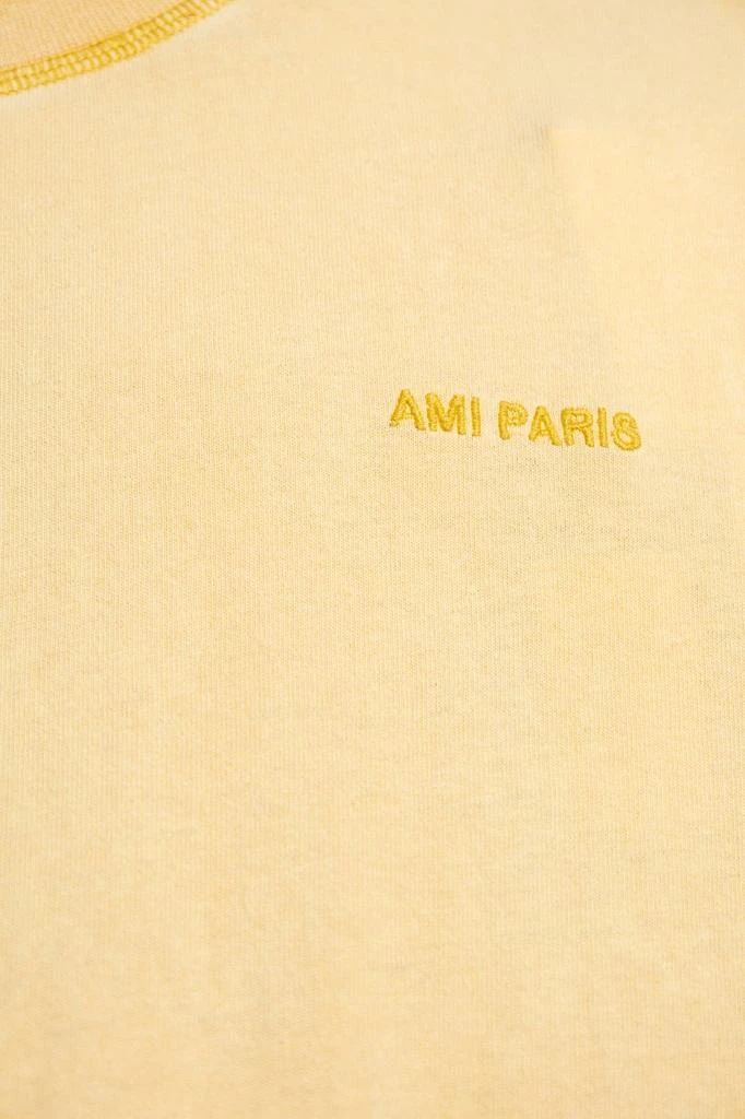 AMI AMI Logo Embroidered Crewneck T-Shirt 4