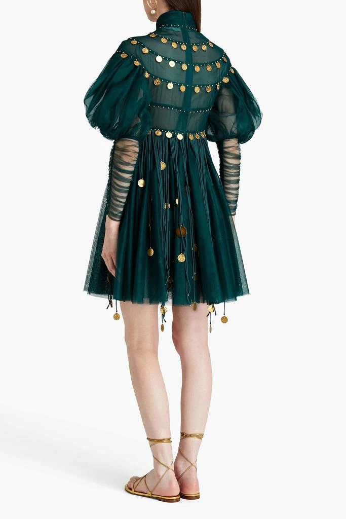 Zimmermann Embellished fringed tulle mini dress 3