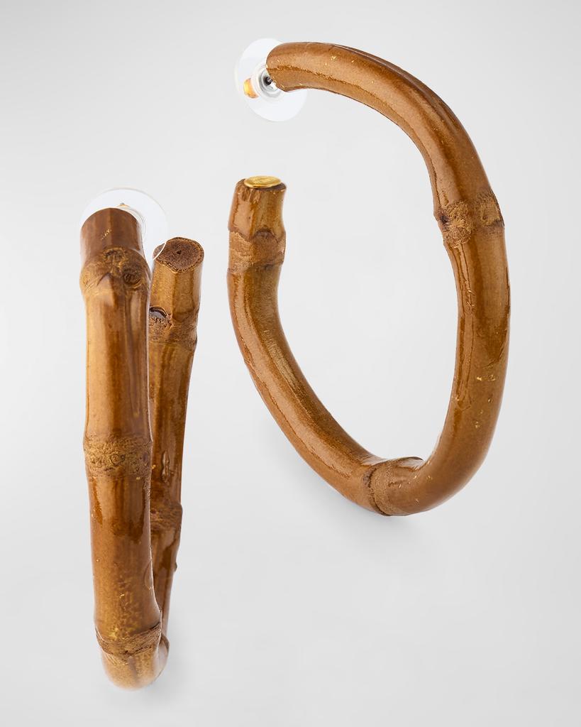 Kenneth Jay Lane Bamboo Hoop Earrings