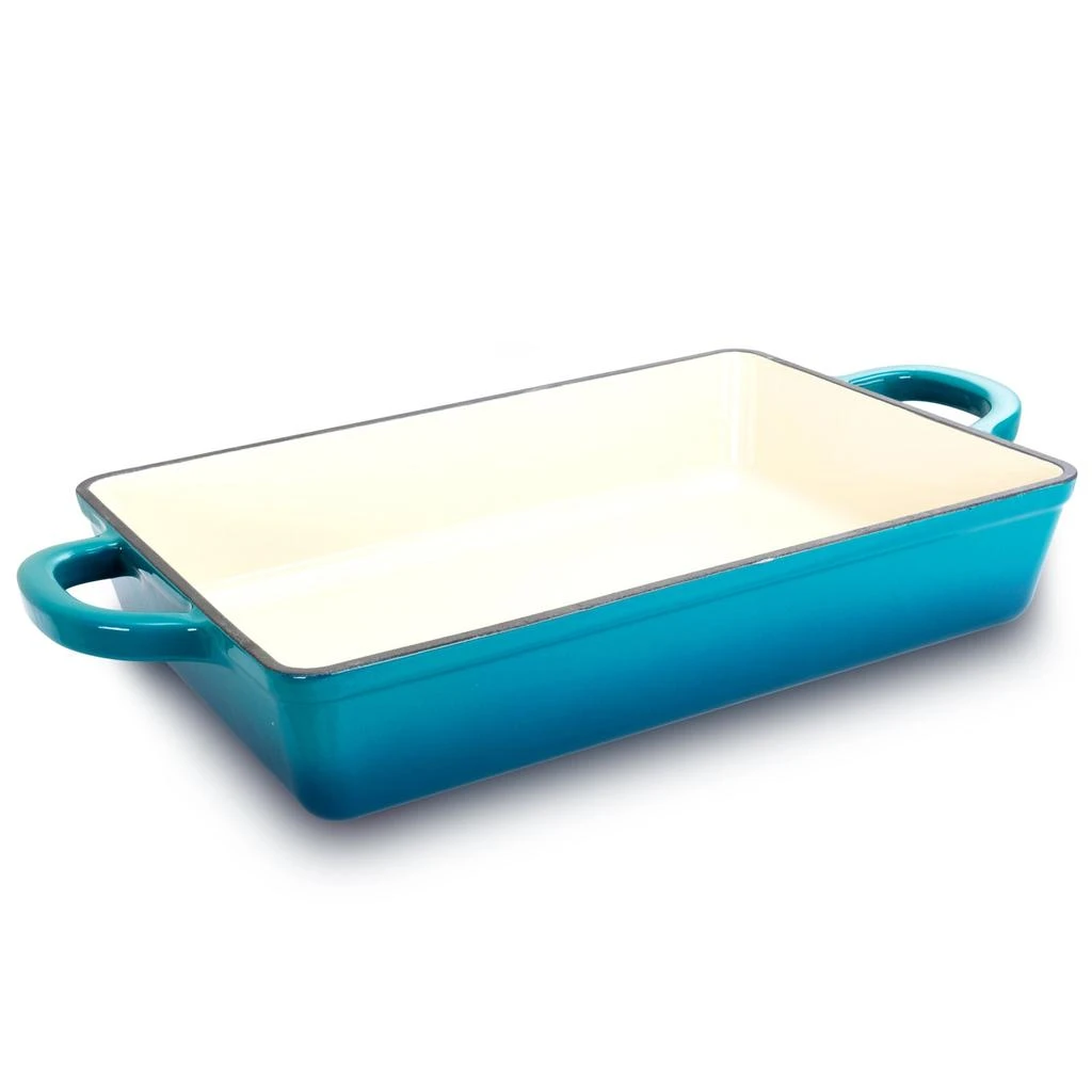 Crock-pot Artisan 13 in. Enameled Cast Iron Lasagna Pan in Teal Ombre