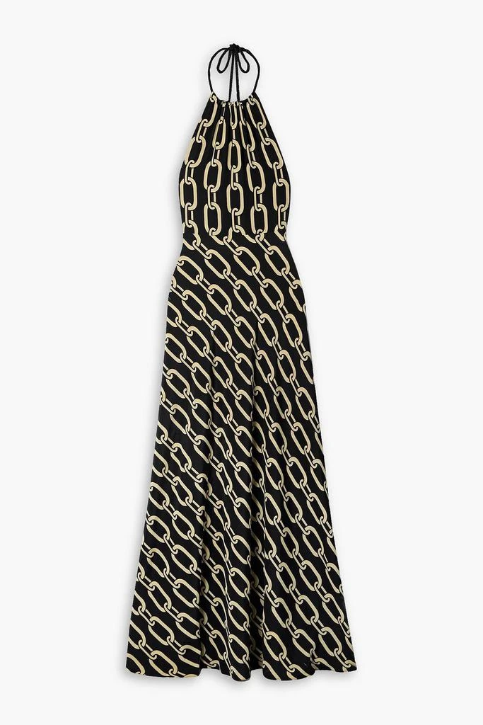 Nili Lotan Florie printed silk halterneck maxi dress 1