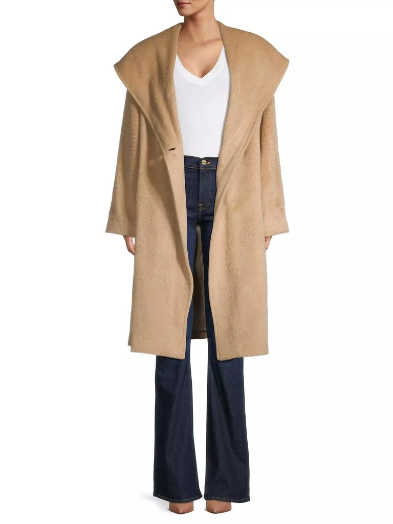 Sofia Cashmere Alpaca-Blend Hooded Wrap Coat 2