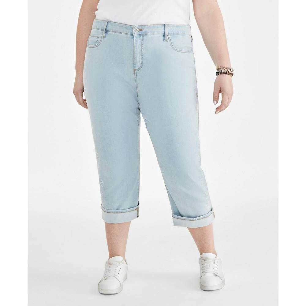 Style & Co Plus Size Embroidered Curvy Capris, Created for Macy's 3