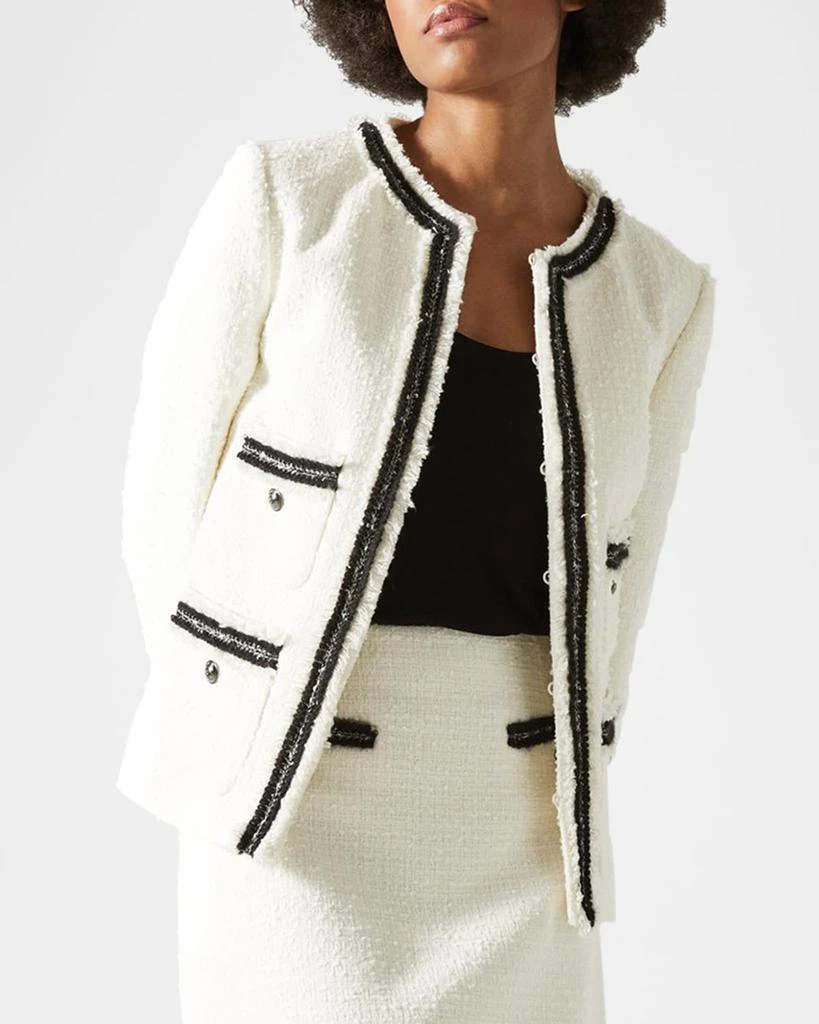 LK Bennett Charlee Fringe-Trim Recycled Tweed Jacket 3