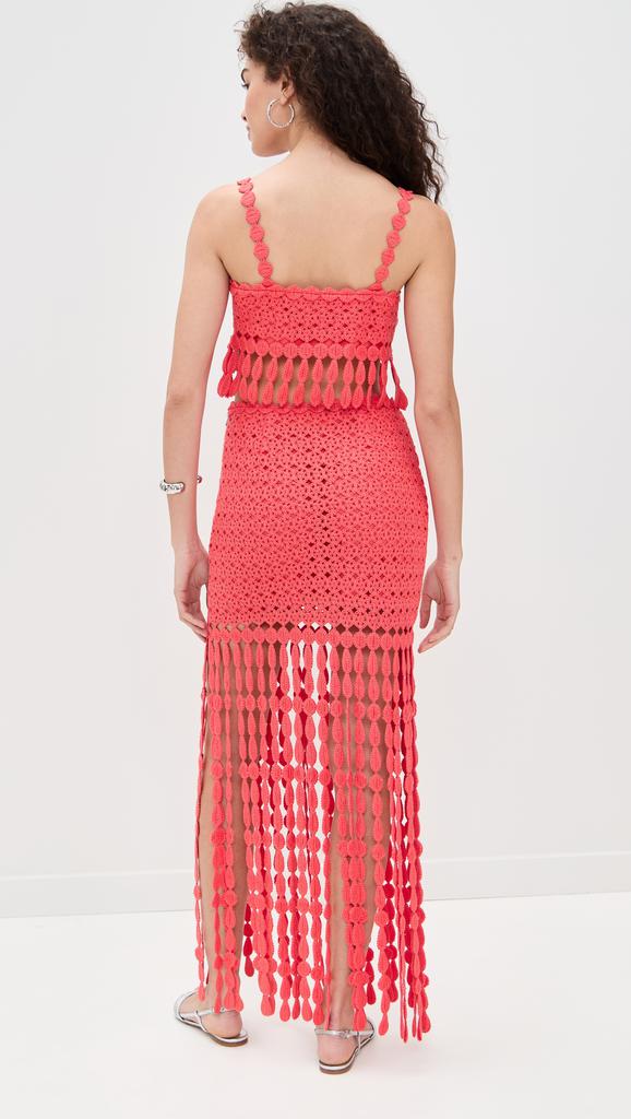 SAYLOR Elie Fringe Embroidery Skirt Set