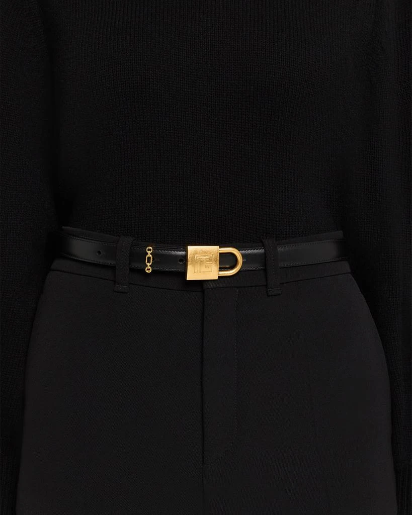 Balmain Sync Narrow Leather Belt - Belts - Free Shipping  display picture 2