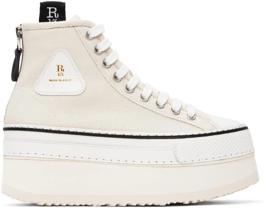 R13 Off-White Courtney Platform Sneakers 1