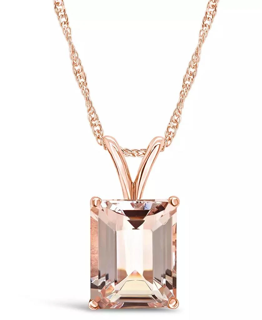 Macy
s Morganite (3 ct. t.w.) Pendant Necklace in 14K Rose Gold 1